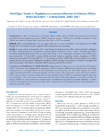 Vital Signs Trends in Staphylococcus aureus Infections in Veterans Affairs Medical Centers  United States 20052017