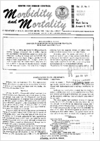 Morbidity and Mortality Weekly Report Vol 21 No 1 week ending January 8 1972