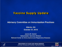 Vaccine supply update