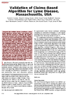 Validation of ClaimsBased Algorithm for Lyme Disease Massachusetts USA