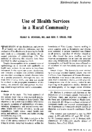 Use Of Health Services In A Rural Community