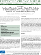 Number of Physically Inactive Adults With Arthritis in the United States Who Could Improve Physical Function and Pain Control by Exercising