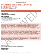 COGNITIVE BEHAVIORAL STDHIV RISKREDUCTION