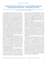 Violence Victimization Substance Use and Suicide Risk Among Sexual Minority High School Students  United States 20152017
