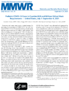 Pediatric COVID19 Cases in Counties with and Without School Mask Requirements  US July 1September 4 2021