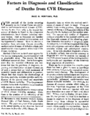 Factors in diagnosis and classification of deaths from CVR diseases