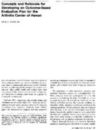 Concepts and rationale for developing an outcomebased evaluation plan for the Arthritis Center of Hawaii