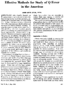 Effective methods for study of Q fever in the Americas