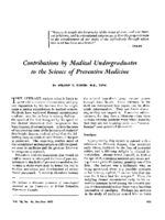 Contributions by medical undergraduates to the science of preventive medicine