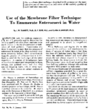 Use of the membrane filter technique to enumerate enterococci in water