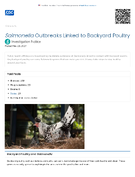 SalmonellaOutbreaks Linked to Backyard Poultry