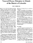 Venereal disease education in schools of the District of Columbia