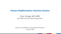 Human Papillomavirus Vaccines Session