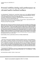 Postural Stability During Task Performance on Elevated andor Inclined Surfaces