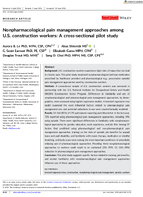 Nonpharmacological Pain Management Approaches Among US Construction Workers A CrossSectional Pilot Study