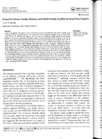 Economic Stress Family Distress and WorkFamily Conflict Among Farm Couples