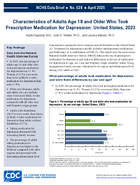 Characteristics of Adults Age 18 and Older Who Took Prescription Medication for Depression United States 2023