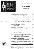 Public Health Reports  v 76 no 5 May 1961  table of contents
