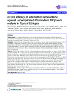 In vivo efficacy of artemetherlumefantrine against uncomplicated Plasmodium falciparum malaria in Central Ethiopia