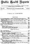 Public Health Reports  v XV no 52  table of contents