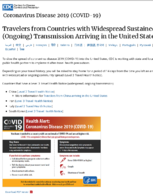 Travelers from Countries with Widespread Sustained Ongoing Transmission Arriving in the United States March 3 2020