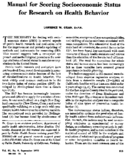 Manual for scoring socioeconomic status for research on health behavior