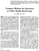 Transport medium for specimens in public health bacteriology