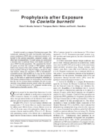 Prophylaxis after Exposure to Coxiella burnetii