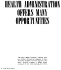 Health Administration Offers Many Opportunities