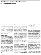 Coordination Of Prevention Programs For Children And Youth