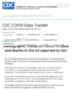 Demographic trends of COVID19 cases and deaths in the US reported to CDC Cases by RaceEthnicity Deaths by RaceEthnicity Cases by Age Group Deaths by Age Group Cases by Sex Deaths by Sex Sep 21 2020
