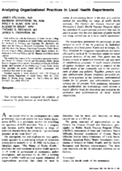 Analyzing organizational practices in local health departments