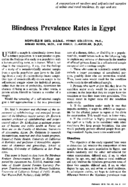 Blindness prevalence rates in Egypt