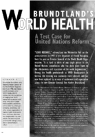 Brundtlands World Health Organization A Test Case For United Nations Reform