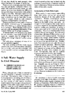 A safe water supply in civil disaster