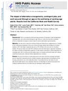 The impact of alternative arrangements contingent jobs and work secured through an app on the wellbeing of working age adults Results from the California Work and Health Survey