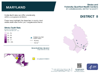 MD Congressional District 08 Stroke and Federally Qualified Health Centers Map 118th Congress