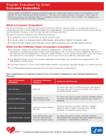 Program Evaluation Tip Sheet Economic Evaluation and Program Evaluation Tip Sheet Reach and Impact August 2011
