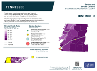 TN Congressional District 08 Stroke and Stroke Centers Map 118th Congress