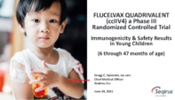 FLUCELVAX quadrivalent ccIIV4 a phase III randomized controlled trial  immunogenicity  safety results in young children 6 through 47 months of age