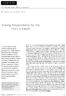 Sharing Responsibility For The Publics Health