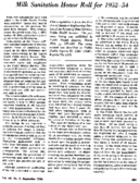 Milk Sanitation Honor Roll for 195254