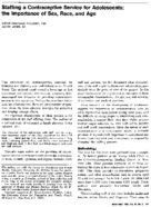 Staffing A Contraceptive Service For Adolescents The Importance Of Sex Race And Age