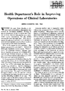 Health departments role in improving operations of clinical laboratories