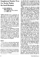 Complement fixation tests for murine typhus on small mammals