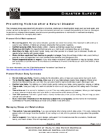 Preventing Violence After a Natural Disaster