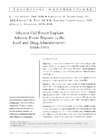 Silicone Gel Breast Implant Adverse Event Reports To The Food And Drug Administration 19841995