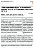 The World Trade Center Exposome and Health Effects in 911 Rescue and Recovery Workers