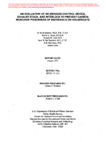 An Evaluation of an Emission Control Device Exhaust Stack and Interlock to Prevent Carbon Monoxide Poisonings of Individuals on Houseboats