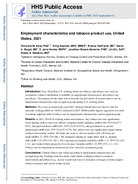 Employment characteristics and tobacco product use United States 2021